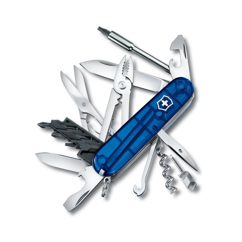 Victorinox CyberTool 34 Swiss Army Knife Jelly Red Jelly Blue